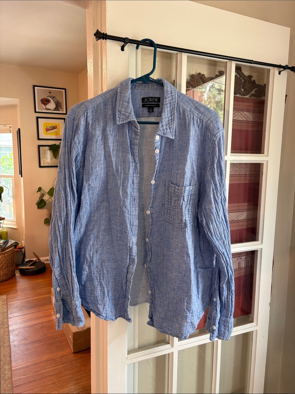 J. Crew Garçon Classic Fit in Cotton/Linen Blend (Majestic Sky/14)